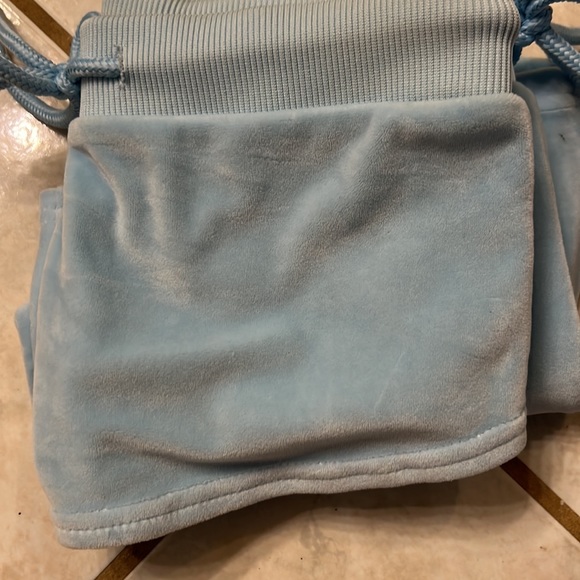 Matching velvety baby blue shorts and tube top! Top Medium Bottoms Small. - Picture 6 of 6
